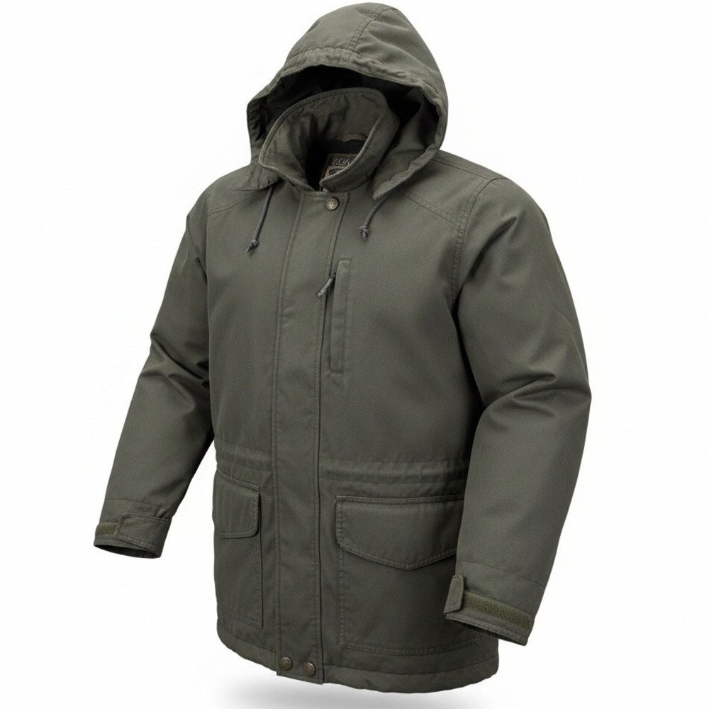 Pacific Trail Mens Medium‎ Khaki Hooded Utility Jacket Outdoor Wear Utility Work